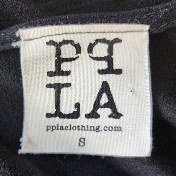 NWT PPLA Dylan Top Semi-Crop Black Tie Strap Blouse Top Womens Small - Picture 6 of 8